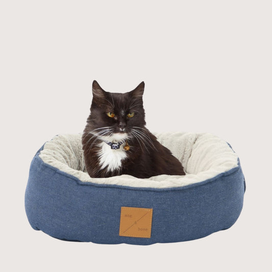 Cat Bed - Reversible - Blue Denim