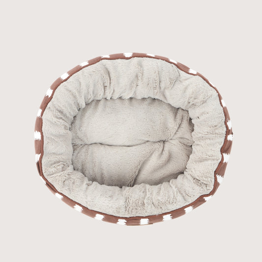 Cat Bed - Reversible - Cocoa Artisan Print