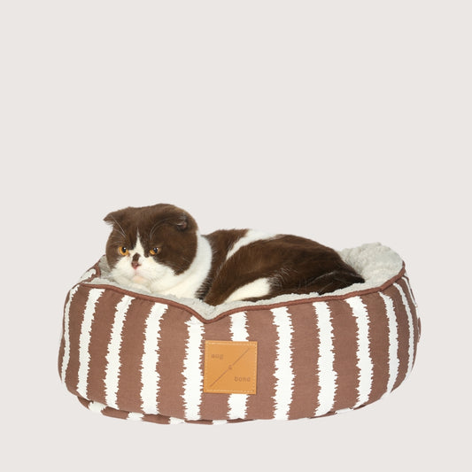 Cat Bed - Reversible - Cocoa Artisan Print
