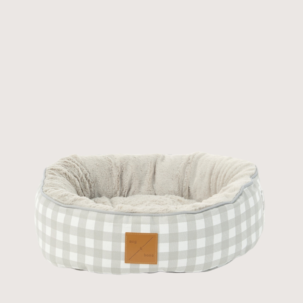 Cat Bed - Reversible - Grey Gingham Print