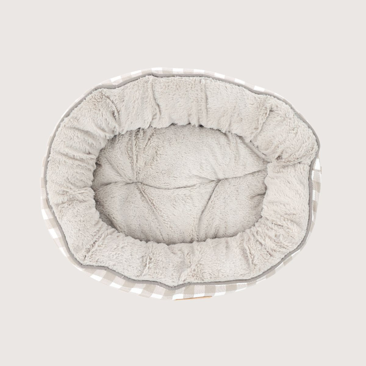 Cat Bed - Reversible - Mocha Gingham Print