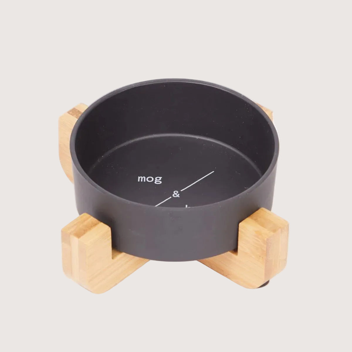 Bamboo Cat Bowl - Single with Stand - Black