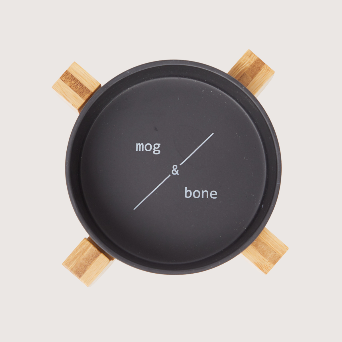 Bamboo Cat Bowl - Single with Stand - Black