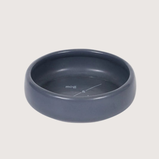 Ceramic Handmade Cat Bowl - Navy