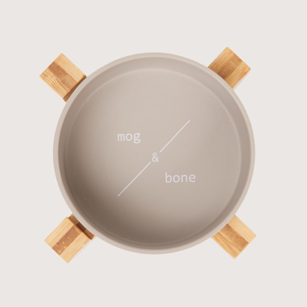 Bamboo Cat Bowl - Single with Stand - Mocha