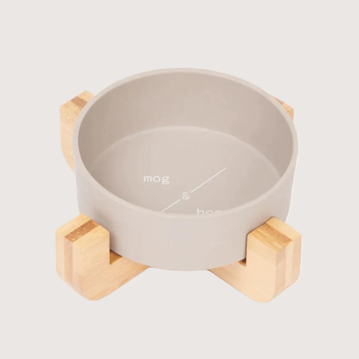 Bamboo Cat Bowl - Single with Stand - Mocha
