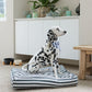 Cushion Dog Bed - Charcoal Hampton Stripe Print