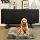 Cushion Dog Bed - Cocoa/ Black Plaid Print