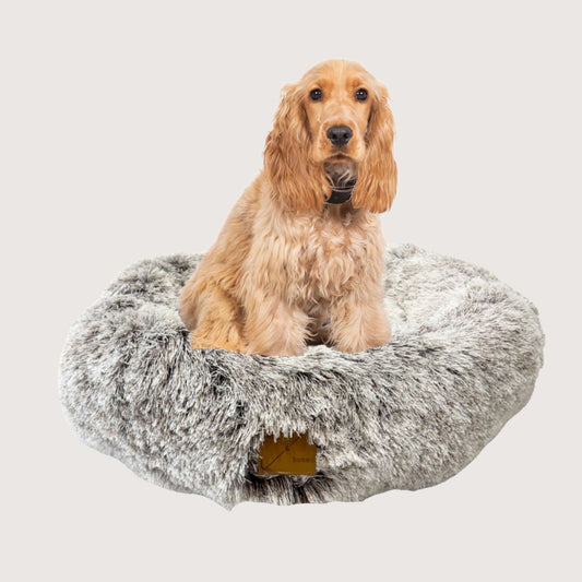 Anti-anxiety Soothing Circular Dog Bed - Soft Mocha
