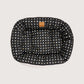 Mog & Bone 4 Seasons Reversible Circular Dog Bed - Black Metallic Cross Print