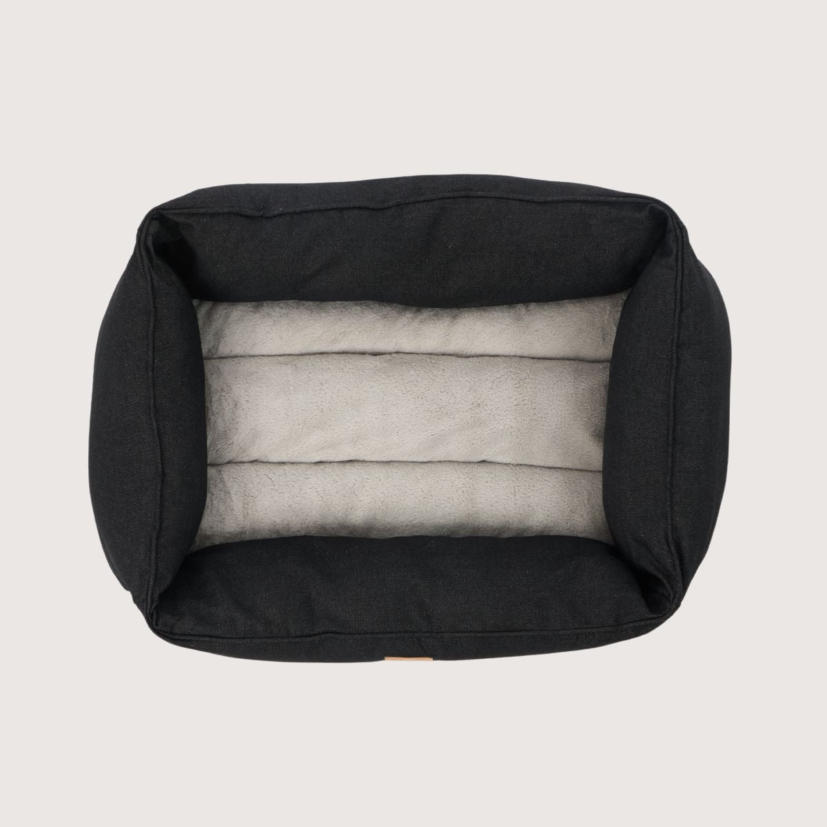 Bolster Dog Bed - Black Denim