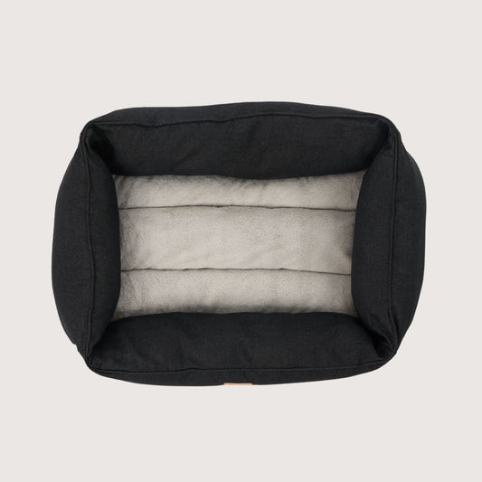 Bolster Dog Bed - Black Denim