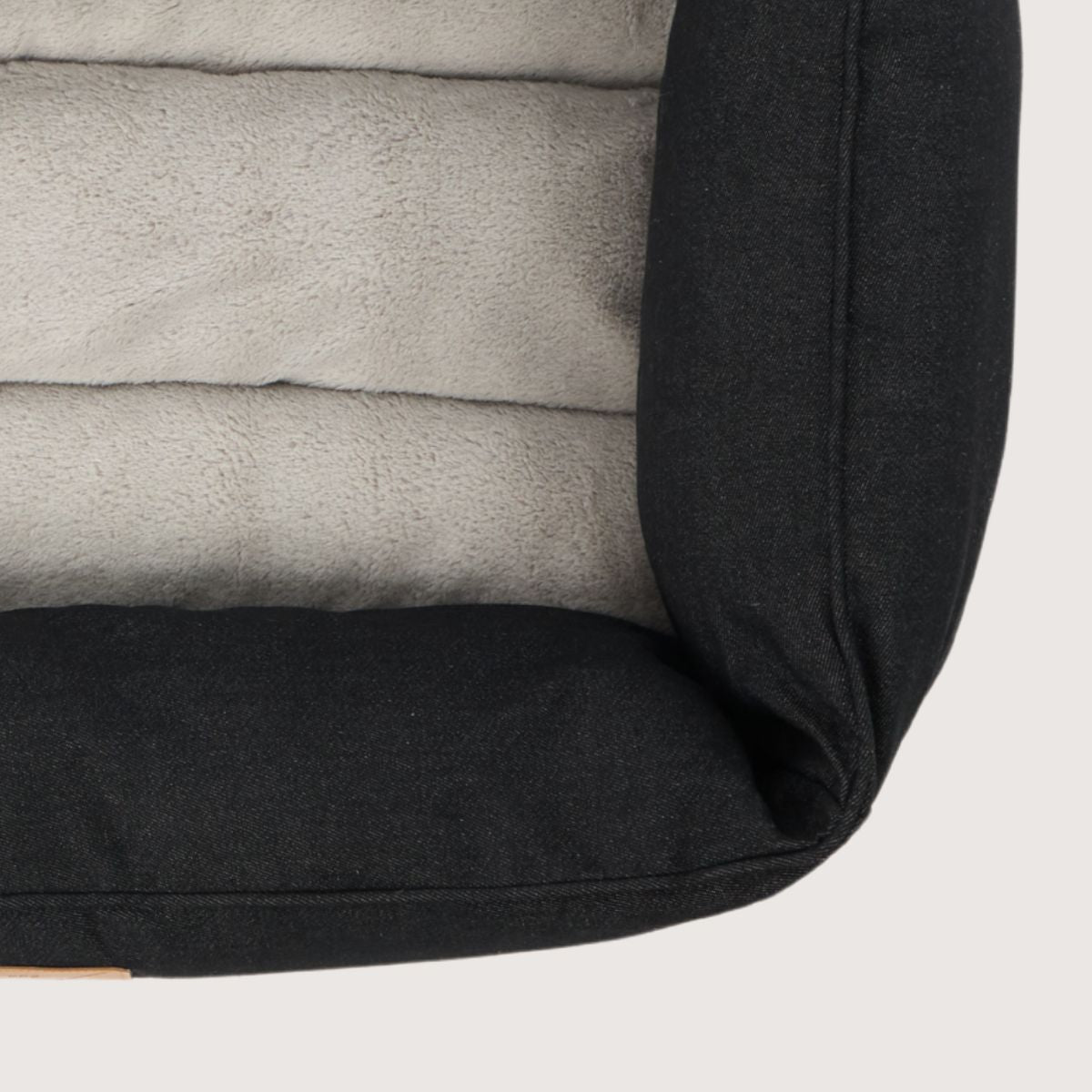 Bolster Dog Bed - Black Denim