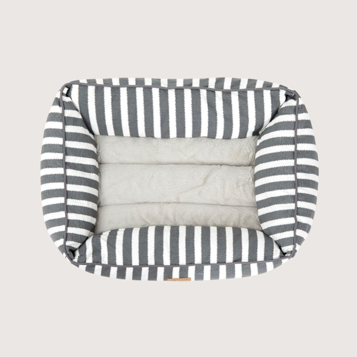 Mog & Bone Pet Products Bolster Dog Bed - Charcoal Hampton Stripe