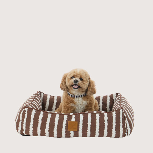 Bolster Dog Bed - Cocoa Artisan Print