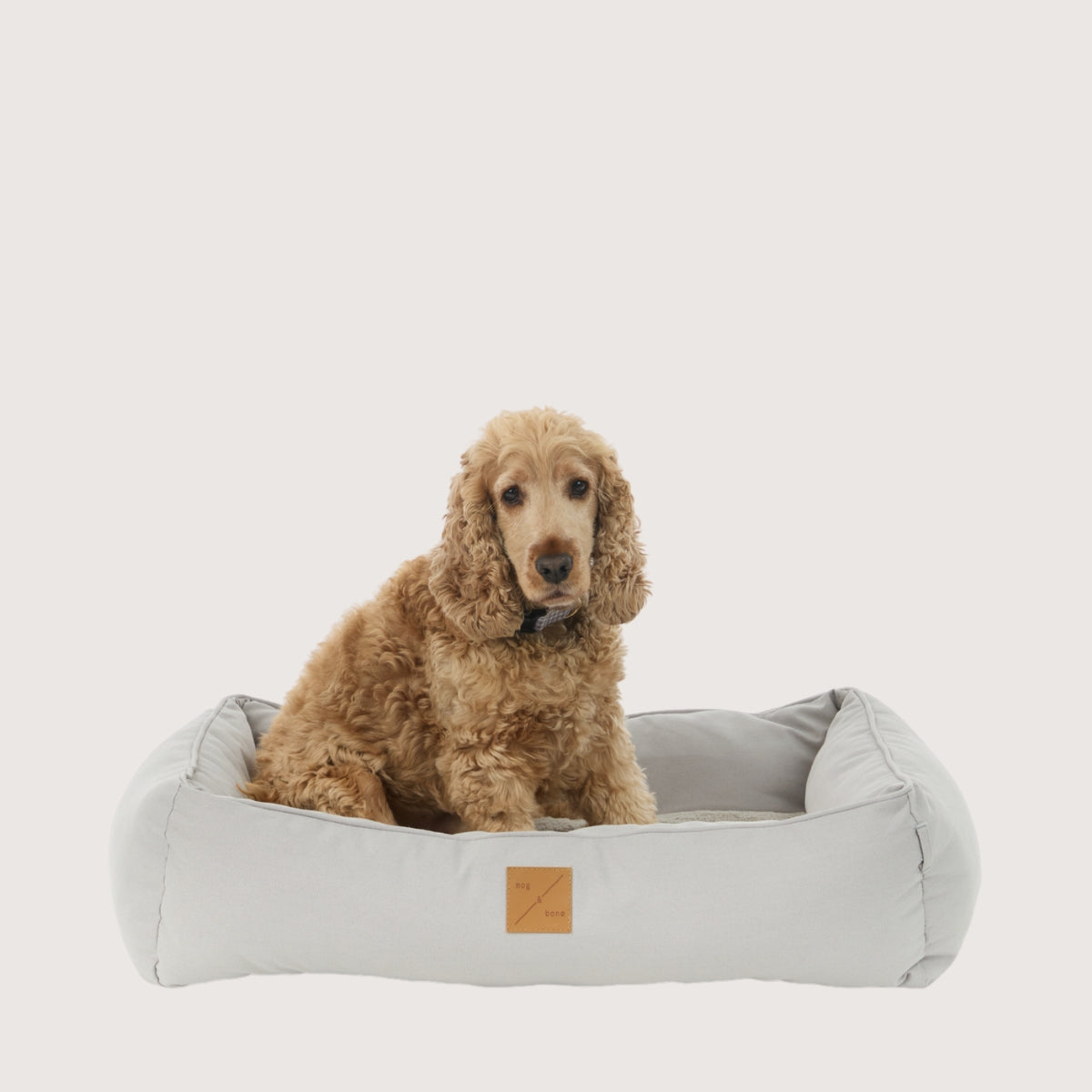 Bolster Dog Bed- Grey
