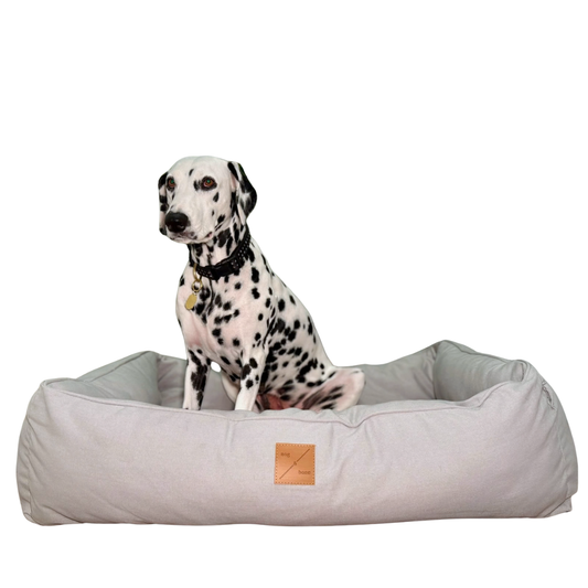 Bolster Dog Bed- Grey
