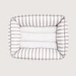 Mog & Bone Pet Products Bolster Dog Bed  - Latte Hampton Stripe Print