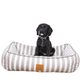 Bolster Dog Bed  - Latte Hampton Stripe