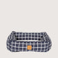 Mog & Bone Bolster Dog Bed  - Navy Check