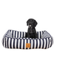 Bolster Dog Bed  - Navy Hampton Stripe