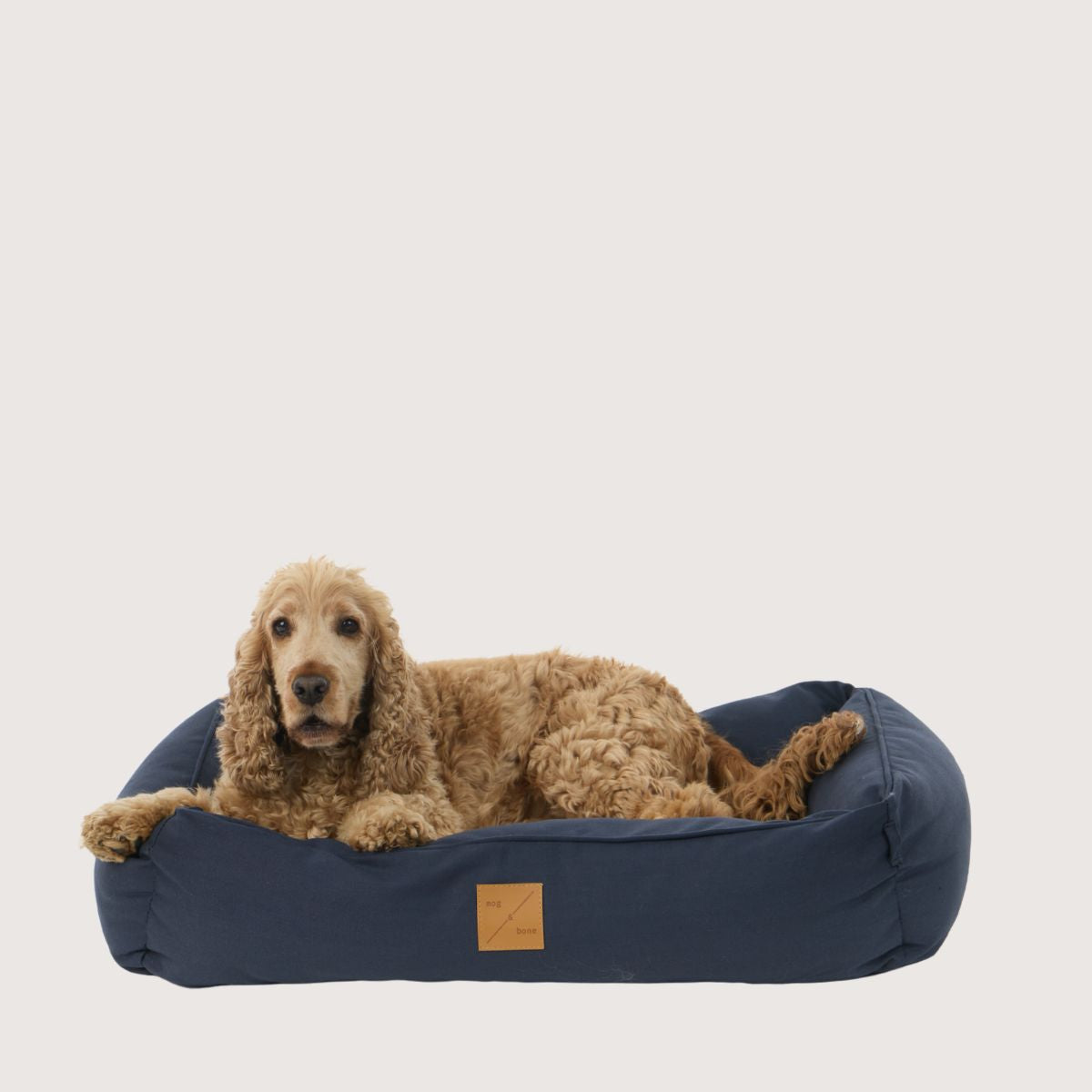 Bolster Dog Bed- Navy