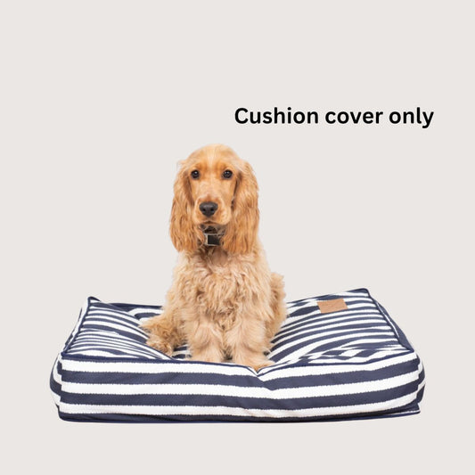 Cushion Bed COVER - Navy Hampton Stripe Print
