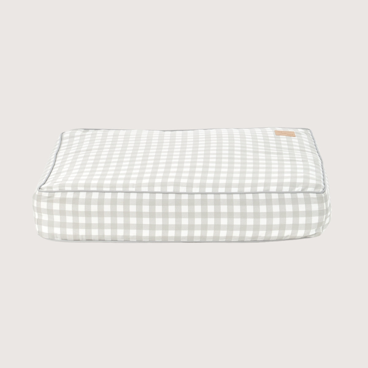 Cushion Dog Bed - Grey Gingham Print