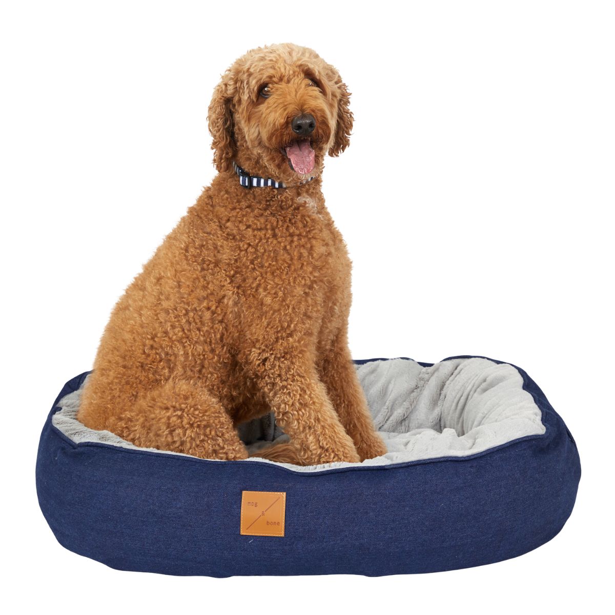4 Seasons Reversible Circular Dog Bed - Blue Denim