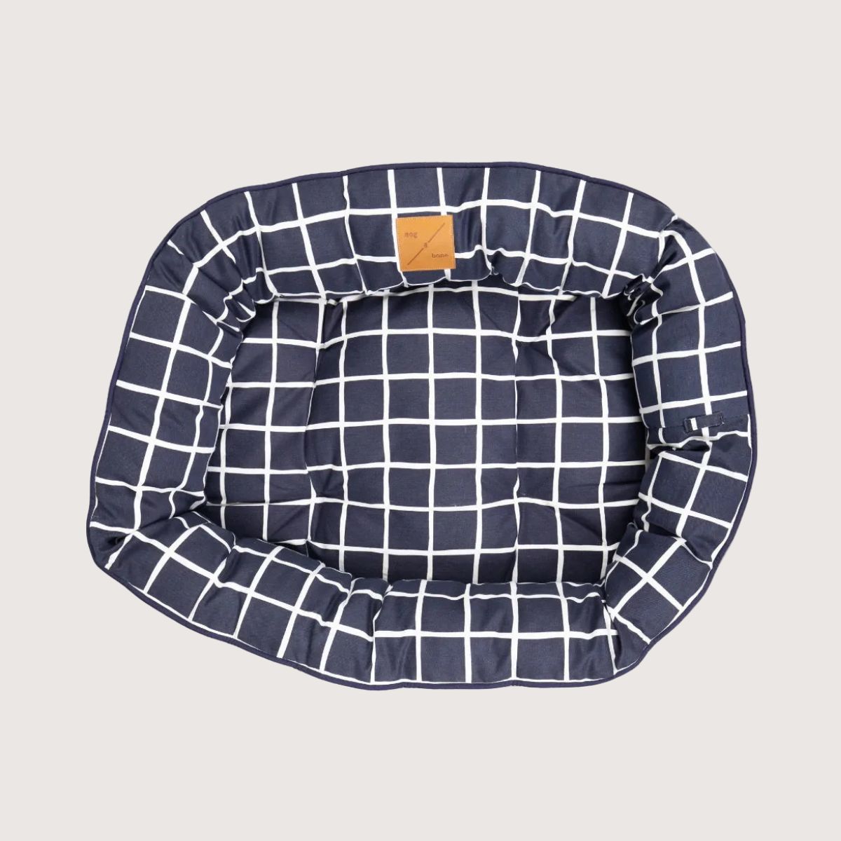Mog & Bone Pet Products 4 Seasons Reversible Circular Dog Bed - Navy Check Print