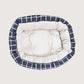 Mog & Bone Pet Products 4 Seasons Reversible Circular Dog Bed - Navy Check Print