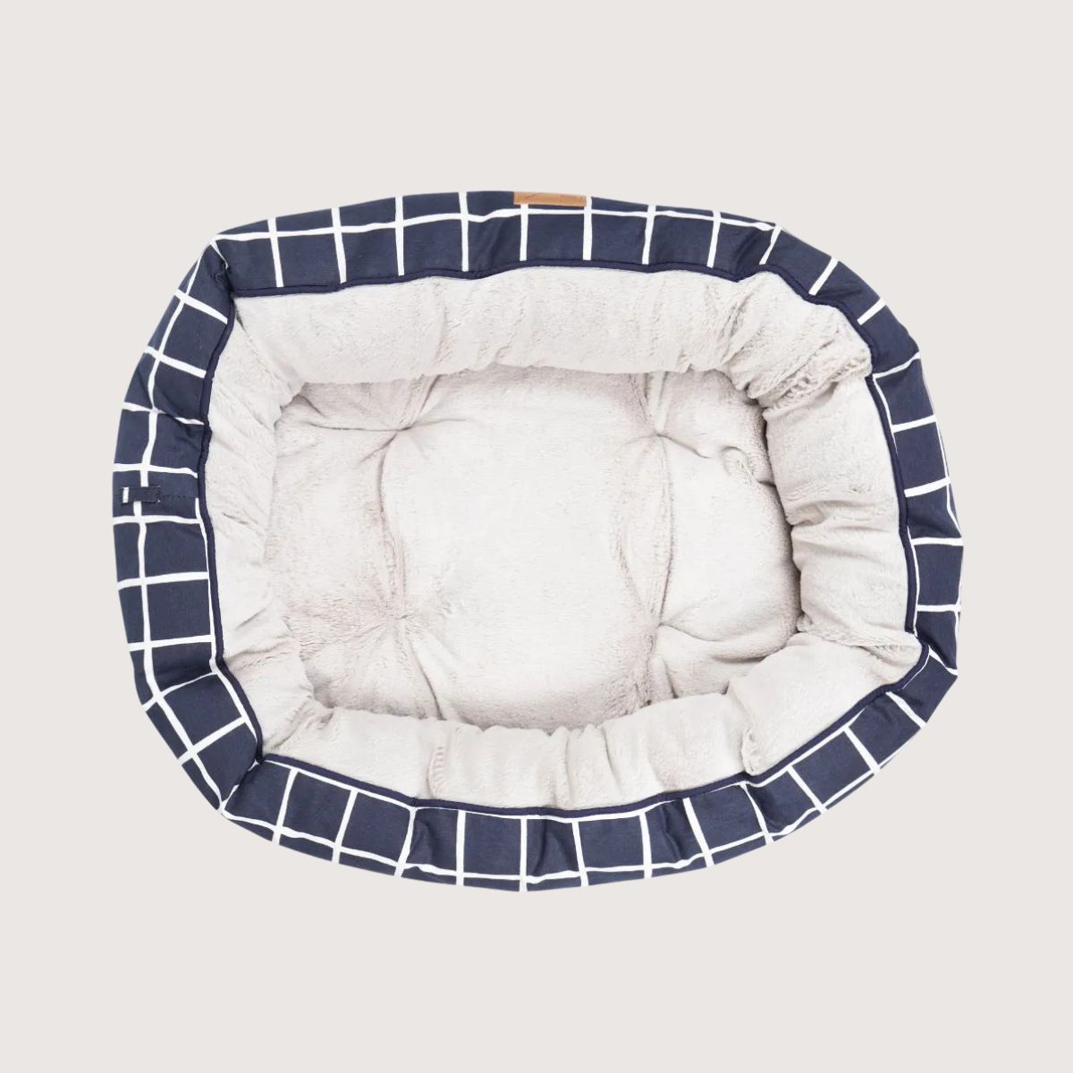 Mog & Bone Pet Products 4 Seasons Reversible Circular Dog Bed - Navy Check Print
