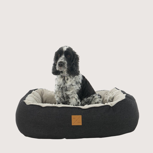 4 Seasons Reversible Circular Dog Bed - Black Denim