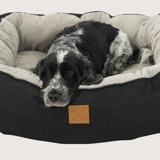 4 Seasons Reversible Circular Dog Bed - Black Denim
