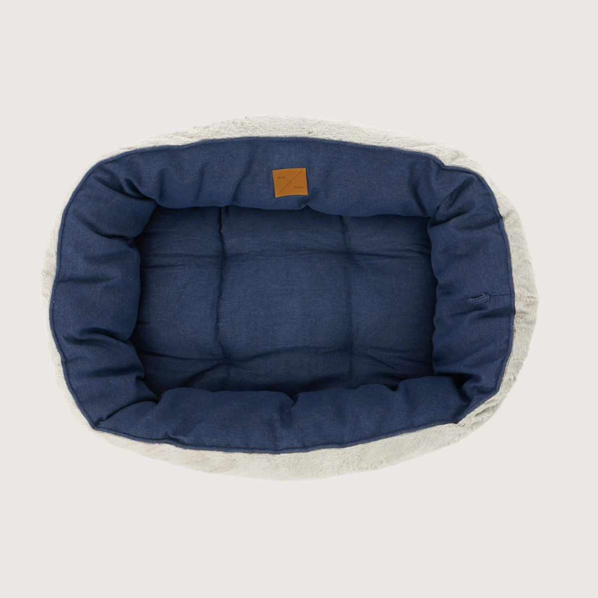 4 Seasons Reversible Circular Dog Bed - Blue Denim