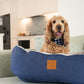 4 Seasons Reversible Circular Dog Bed - Blue Denim