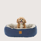 4 Seasons Reversible Circular Dog Bed - Blue Denim