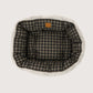 4 Seasons Reversible Circular Dog Bed - Mocha/ Black Gingham Print