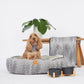 Bamboo Dog Bowls - Double with Stand - Black