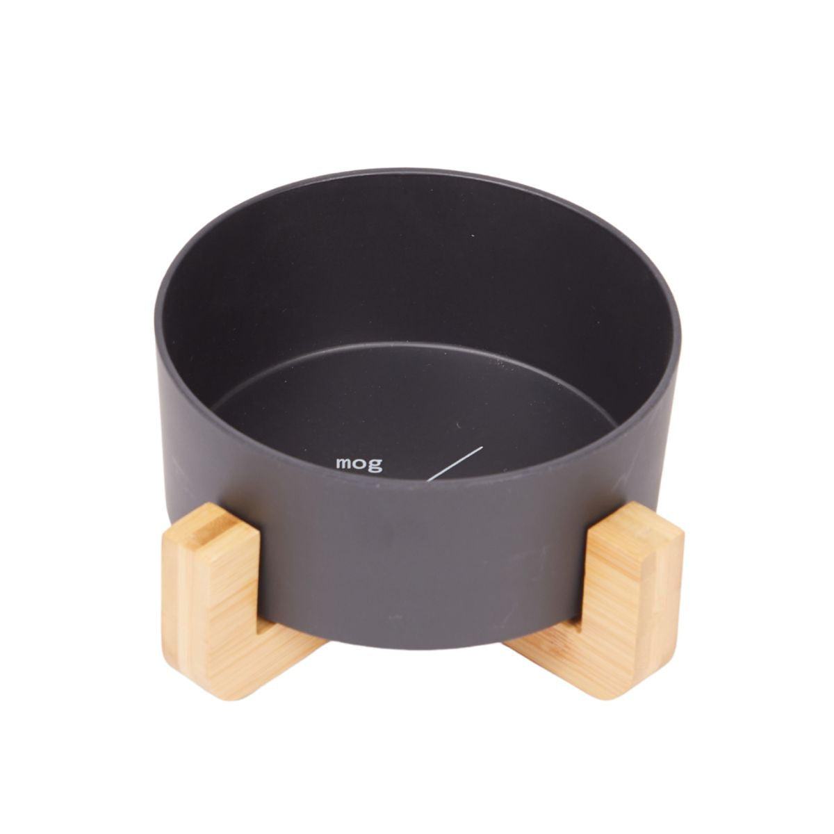 Bamboo Dog Bowl - Single with Stand - Black