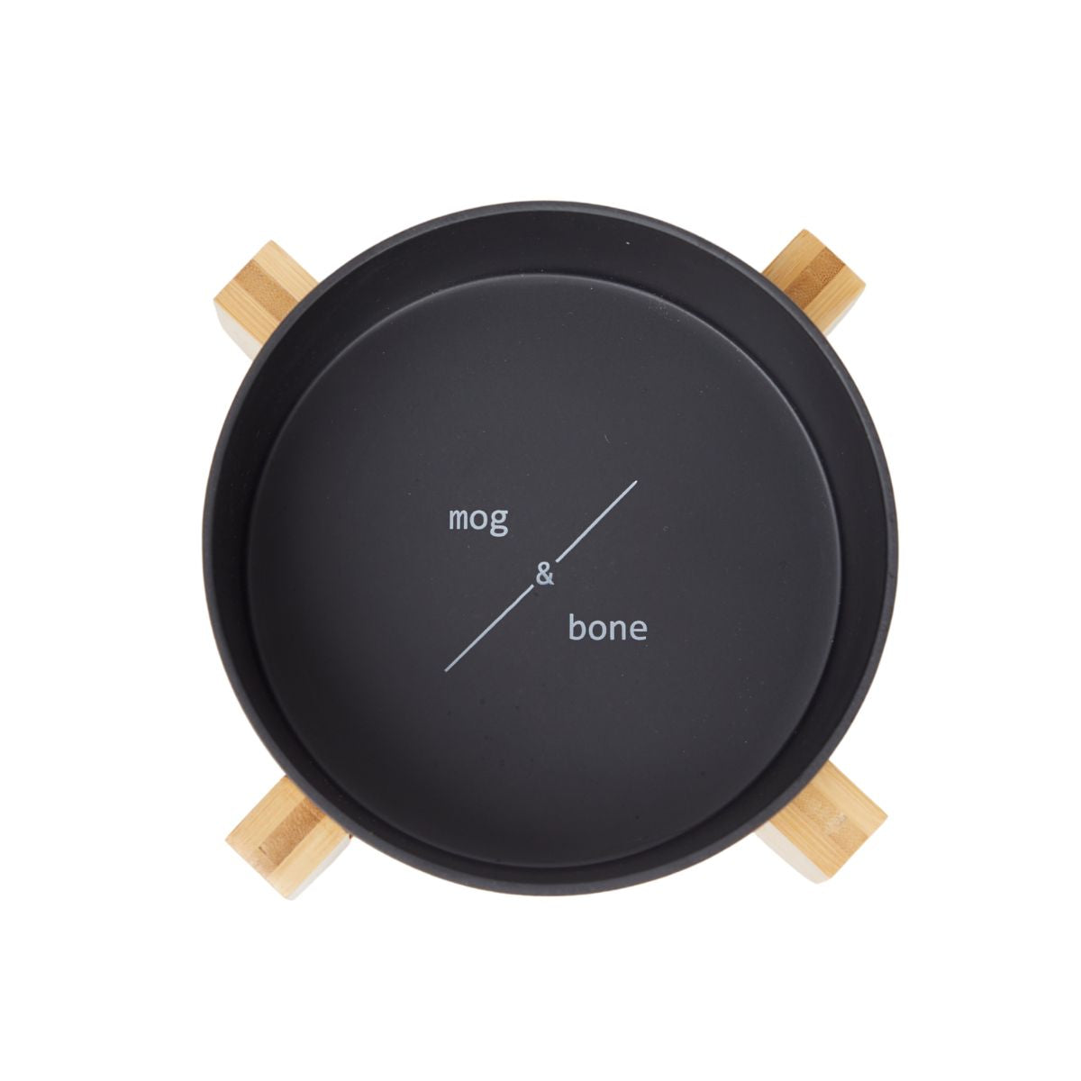 Bamboo Dog Bowl - Single with Stand - Black