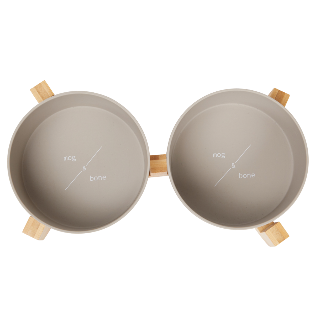 Bamboo Dog Bowls - Double with Stand - Mocha