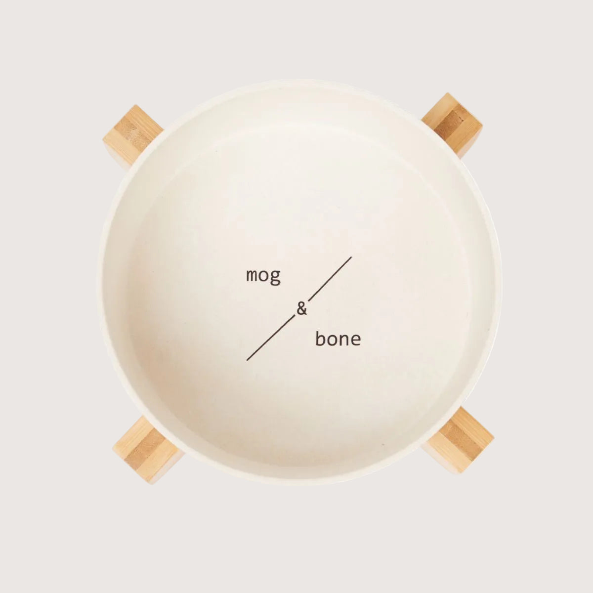 Bamboo Dog Bowl -Single with Stand - Natural