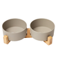 Bamboo Dog Bowls - Double with Stand - Mocha