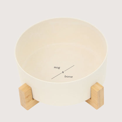 Bamboo Dog Bowl -Single with Stand - Natural