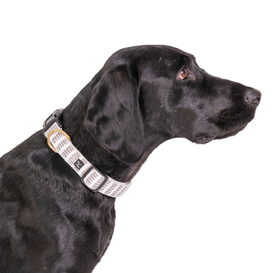 Hemp Dog Collar - Latte Mosaic Print