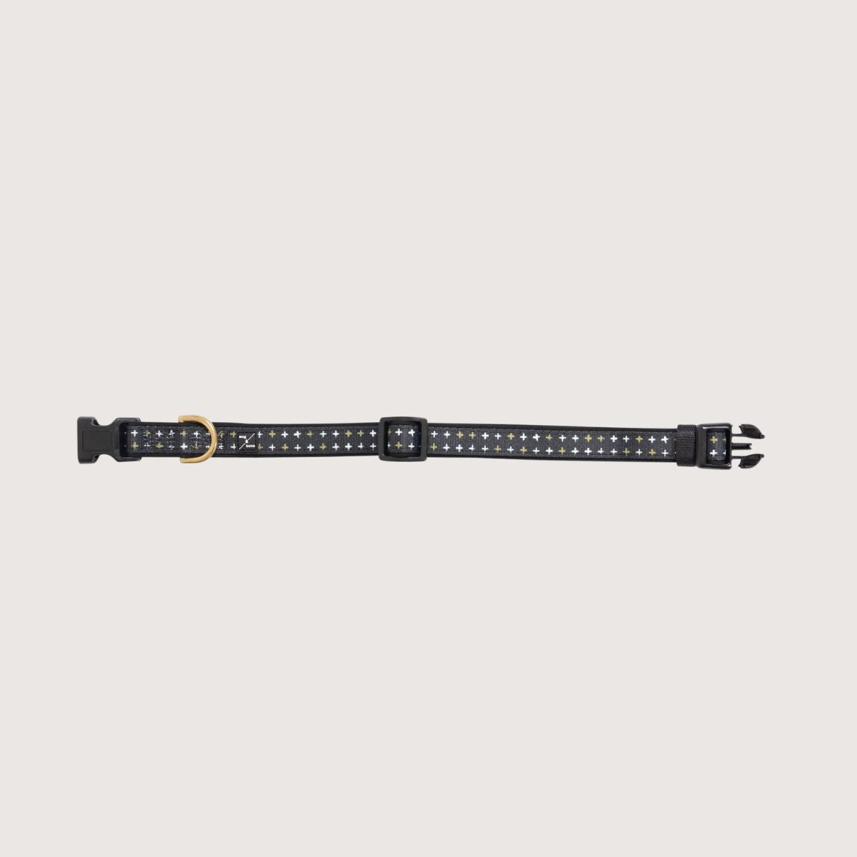 Neoprene Dog Collar - Black Metallic Cross Print