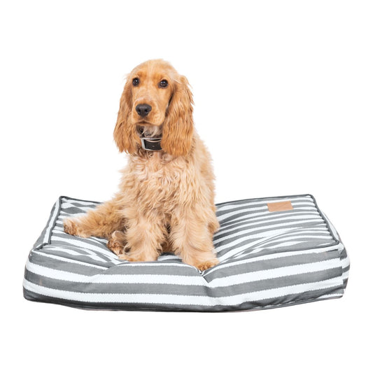Cushion Dog Bed - Charcoal Hampton Stripe