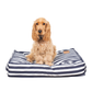 Cushion Dog Bed - Navy Hamptons Stripe