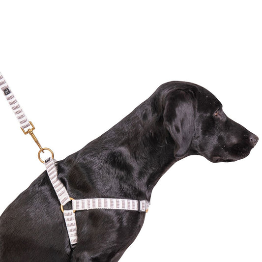 Hemp Dog Harness - Latte Mosaic Print